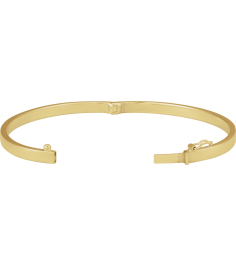 Brc991 14K Yellow 4 Mm 7 In Polished Flat Tube Hinged Bangle