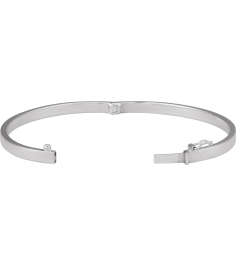 Brc991 Sterling Silver 4 Mm 7 In Polished Flat Tube Hinged Bangle