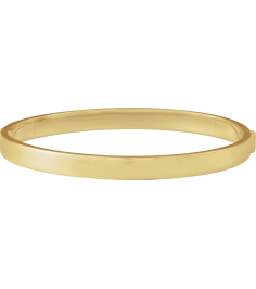 Brc991 14K Yellow 6 Mm 7 In Polished Flat Tube Hinged Bangle