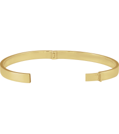 Brc991 14K Yellow 6 Mm 7 In Polished Flat Tube Hinged Bangle
