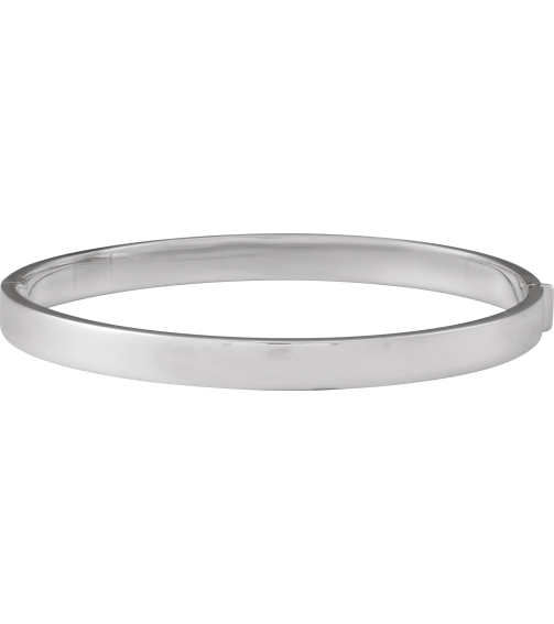 Brc991 Sterling Silver 6 Mm 7 In Polished Flat Tube Hinged Bangle