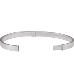 Brc991 Sterling Silver 6 Mm 7 In Polished Flat Tube Hinged Bangle
