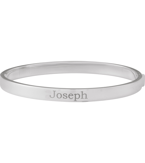 Brc991 Sterling Silver 6 Mm 7 In Polished Flat Tube Hinged Bangle