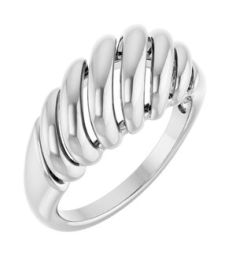 5206 14K White 8 Mm Polished Dome Ring