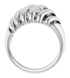 5206 14K White 8 Mm Polished Dome Ring