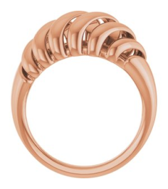 5206 14K Rose 8 Mm Polished Dome Ring