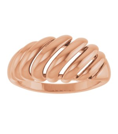 5206 14K Rose 8 Mm Polished Dome Ring