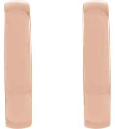 88714 Earring 14K Rose 20 Mm 3 Mm Pair Hinged Polished Elongated Oval Domed Hoop Earrings