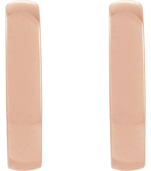 88714 Earring 14K Rose 20 Mm 3 Mm Pair Hinged Polished Elongated Oval Domed Hoop Earrings