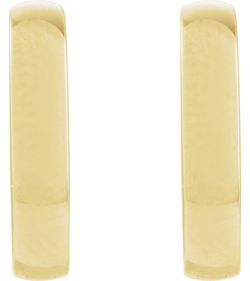 88714 Earring 14K Yellow 14 Mm 3 Mm Pair Hinged Polished Elongated Oval Domed Hoop Earrings