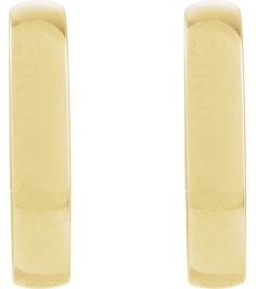 88714 Earring 14K Yellow 20 Mm 3 Mm Pair Hinged Polished Elongated Oval Domed Hoop Earrings