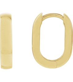 88714 Earring 14K Yellow 20 Mm 3 Mm Each Hinged Polished Elongated Oval Domed Hoop Earring