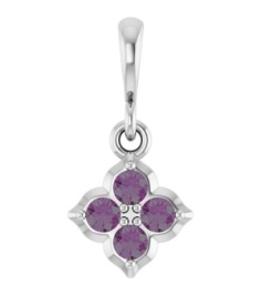 88717 Pendant Set 14K White Round Lab-Grown Alexandrite 2 Mm Polished Lab-Grown Alexandrite Four Stone Pendant