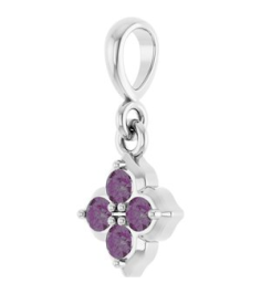 88717 Pendant Set 14K White Round Lab-Grown Alexandrite 2 Mm Polished Lab-Grown Alexandrite Four Stone Pendant