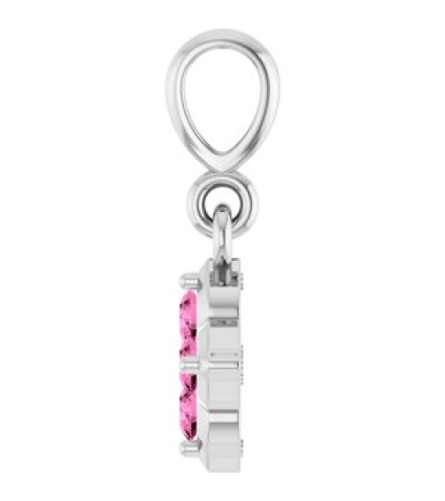 88717 Pendant Set Sterling Silver Round Lab-Grown Pink Sapphire 2 Mm Polished Lab-Grown Pink Sapphire Four Stone Pendant