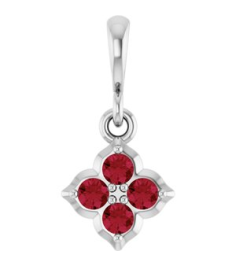 88717 Pendant Set Platinum Round Lab-Grown Ruby 2 Mm Polished Lab-Grown Ruby Four Stone Pendant