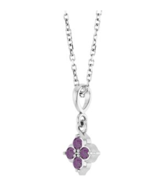 88717 Necklace Set Sterling Silver Round Lab-Grown Alexandrite 2 Mm 16-18 In Polished Lab-Grown Alexandrite Four Stone Necklace
