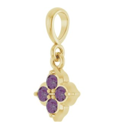 88717 Pendant Set 14K Yellow Round Lab-Grown Alexandrite 2 Mm Polished Lab-Grown Alexandrite Four Stone Pendant