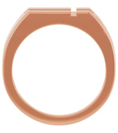 R50060 Ring 14K Rose Polished Rectangle Cross Signet Ring