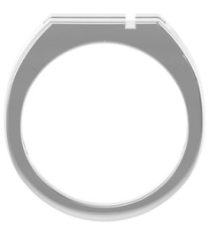 R50060 Ring Platinum Polished Rectangle Cross Signet Ring