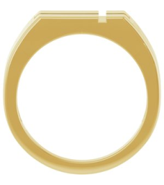 R50060 Ring 14K Yellow Polished Rectangle Cross Signet Ring