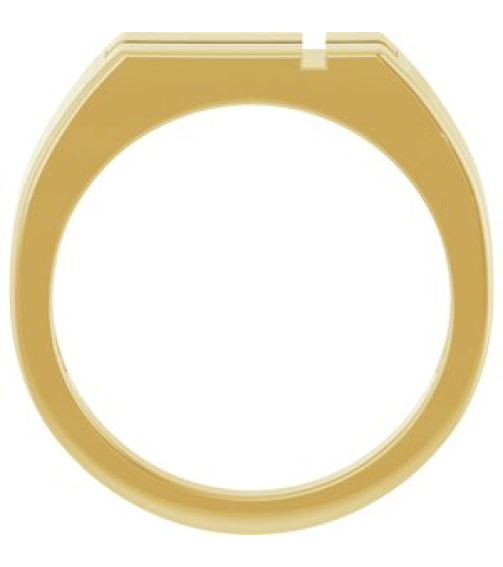 R50060 Ring 14K Yellow Polished Rectangle Cross Signet Ring