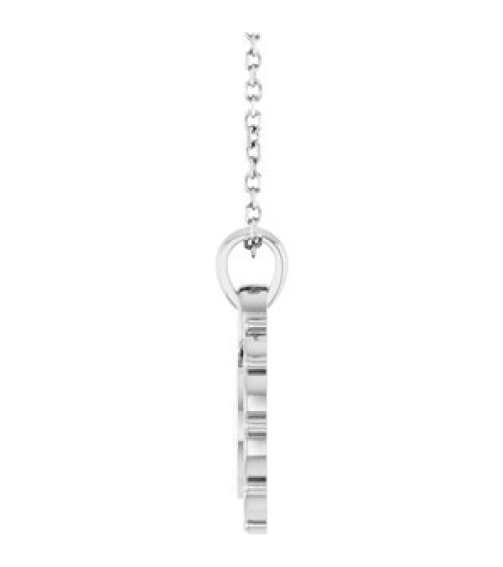 88693 Necklace 14K White 16.6 X 12.1 Mm 16-18 In Polished Engravable Scroll Necklace