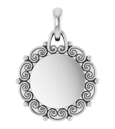 88693 Pendant Platinum 16.6 X 12.1 Mm Polished Engravable Scroll Pendant