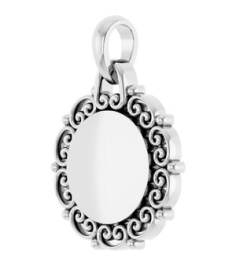 88693 Pendant Platinum 16.6 X 12.1 Mm Polished Engravable Scroll Pendant