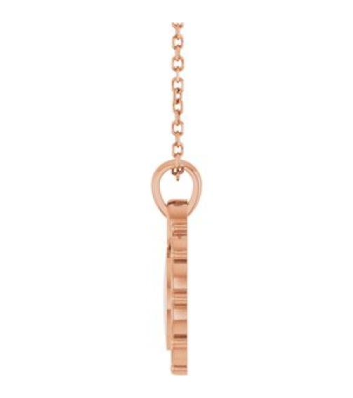 88693 Necklace 14K Rose 16.6 X 12.1 Mm 16-18 In Polished Engravable Scroll Necklace
