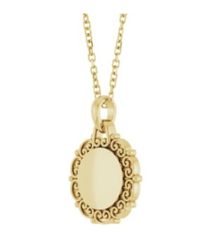 88693 Necklace 14K Yellow 16.6 X 12.1 Mm 16-18 In Polished Engravable Scroll Necklace