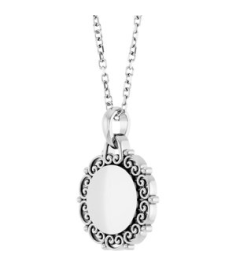 88693 Necklace Platinum 16.6 X 12.1 Mm 16-18 In Polished Engravable Scroll Necklace