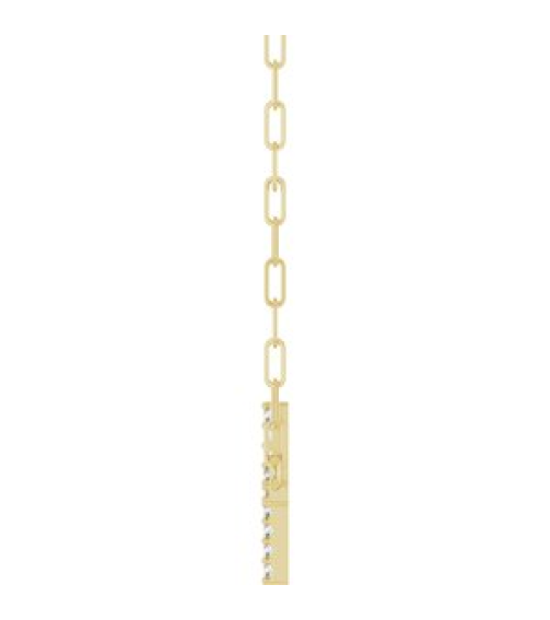 R50063 Necklace Set 14K Yellow Round Natural Diamond 19.3 X 10.8 Mm 1Mm 0.08 Ctw I1, G-H 18 In Polished .08 Ctw Natural Diamond Sideways Cross Paperclip Necklace