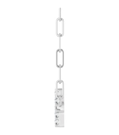 R50063 Necklace Set Sterling Silver Round Natural Diamond 12 X 6 Mm 1Mm 0.05 Ctw I1, G-H 18 In Polished .05 Ctw Natural Diamond Sideways Cross Paperclip Necklace
