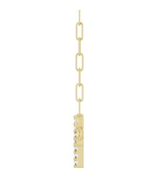 R50063 Necklace Set 14K Yellow Round Natural Diamond 16 X 8.2 Mm 1Mm 0.06 Ctw I1, G-H 18 In Polished .06 Ctw Natural Diamond Sideways Cross Paperclip Necklace