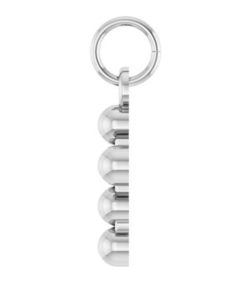R50073 Pendant Platinum 12.3 X 6 Mm Polished Beaded Cross Pendant
