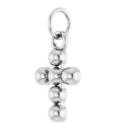 R50073 Pendant Sterling Silver 12.3 X 6 Mm Polished Beaded Cross Pendant