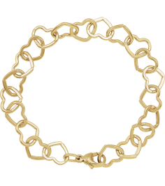 Ch1259 14K Yellow Gold Filled Heart 9 Mm 7 In Lobster Clasp Polished Heart Chain