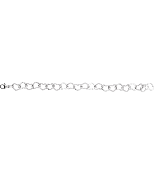 Ch1259 Sterling Silver Heart 9 Mm 7 In Lobster Clasp Polished Heart Chain