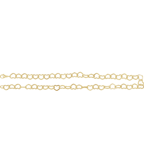 Ch1259 14K Yellow Gold Filled Heart 9 Mm 16 In Lobster Clasp Polished Heart Chain