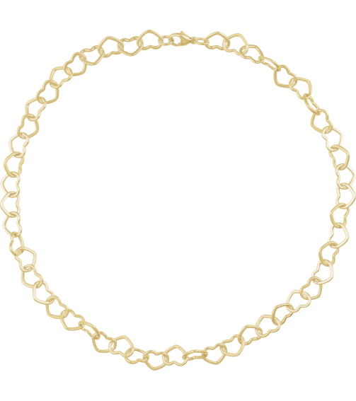Ch1259 14K Yellow Gold Filled Heart 9 Mm 16 In Lobster Clasp Polished Heart Chain
