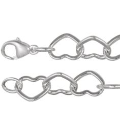 Ch1259 Sterling Silver Heart 9 Mm 16 In Lobster Clasp Polished Heart Chain