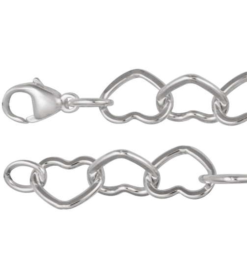 Ch1259 Sterling Silver Heart 9 Mm 16 In Lobster Clasp Polished Heart Chain