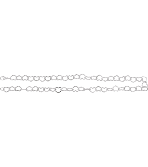 Ch1259 Sterling Silver Heart 9 Mm 16 In Lobster Clasp Polished Heart Chain