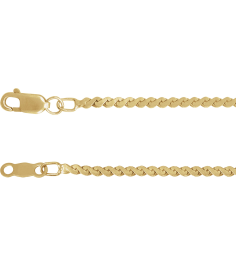 Ch902 14K Yellow Serpentine 1.7 Mm 7 In Lobster Clasp Polished Serpentine Chain