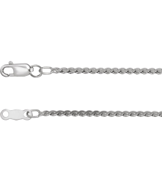 Ch902 Sterling Silver Serpentine 1.7 Mm 7 In Lobster Clasp Polished Serpentine Chain