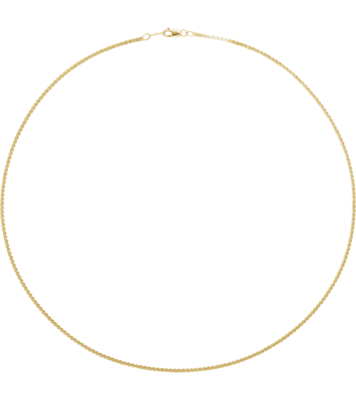 Ch902 14K Yellow Serpentine 1.7 Mm 18 In Lobster Clasp Polished Serpentine Chain