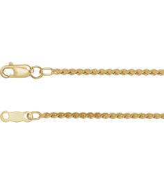 Ch902 14K Yellow Serpentine 1.7 Mm 20 In Lobster Clasp Polished Serpentine Chain