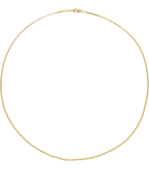 Ch902 14K Yellow Serpentine 1.7 Mm 24 In Lobster Clasp Polished Serpentine Chain