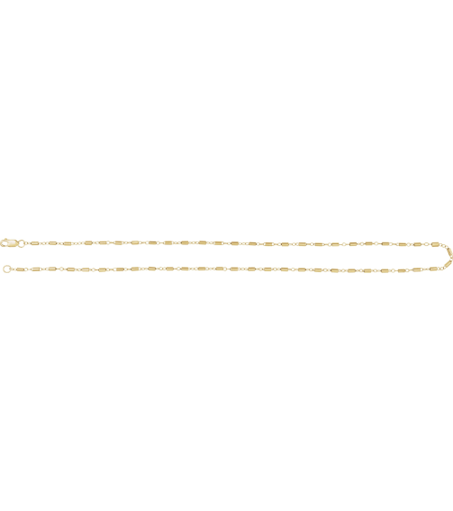 Ch1260 14K Yellow Gold Filled Cable 1.7 Mm 16 In Lobster Clasp Polished Satellite Bar Cable Chain
